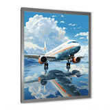 Airplane Reflection On Mountain Lake - Plane Canvas Wall Art