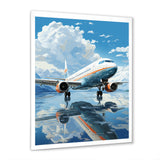Airplane Reflection On Mountain Lake - Plane Canvas Wall Art