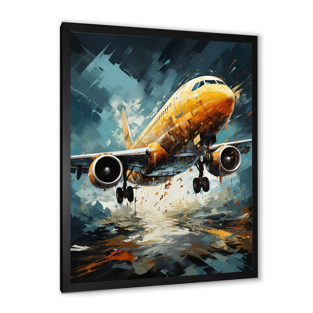 Orange Aerodynamics Plane - Plane Canvas Wall Art