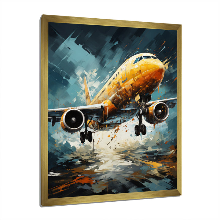 Orange Aerodynamics Plane - Plane Canvas Wall Art