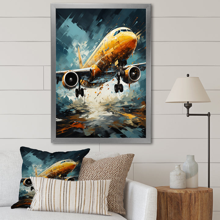 Orange Aerodynamics Plane - Plane Canvas Wall Art