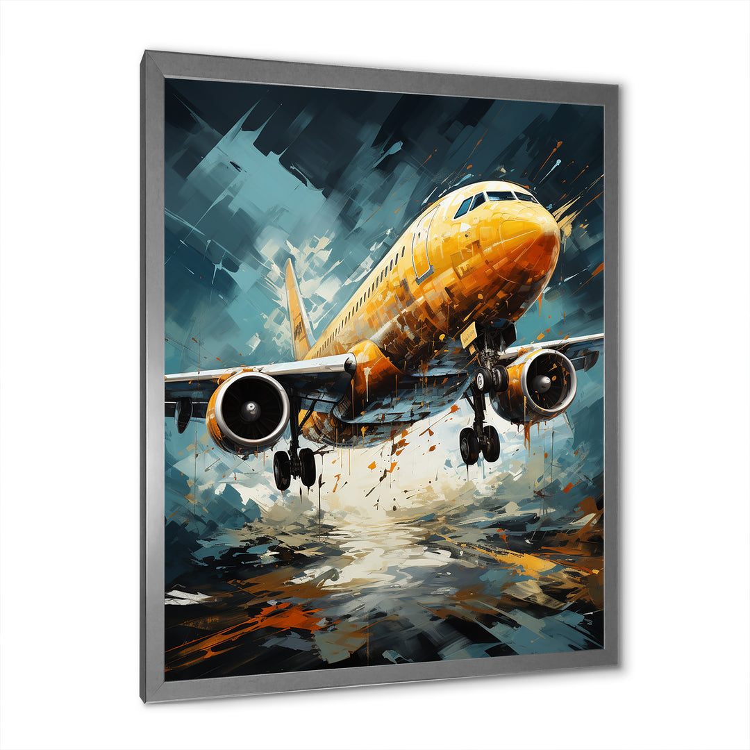 Orange Aerodynamics Plane - Plane Canvas Wall Art