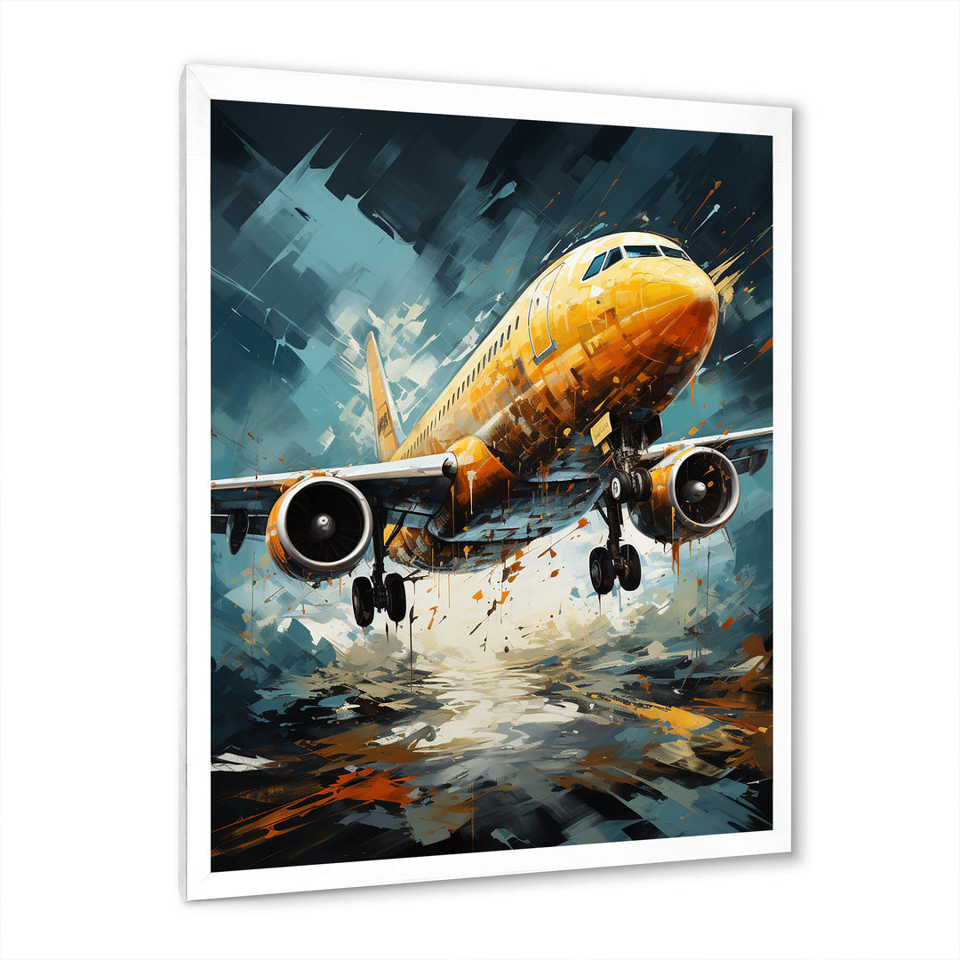 Orange Aerodynamics Plane - Plane Canvas Wall Art