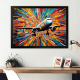 Plane Colorful Whimsical Takeoff - Plane Canvas Wall Art