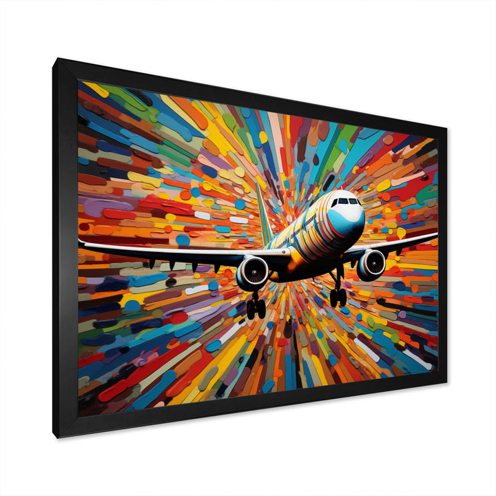 Plane Colorful Whimsical Takeoff - Plane Canvas Wall Art
