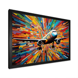 Plane Colorful Whimsical Takeoff - Plane Canvas Wall Art