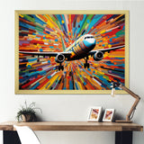 Plane Colorful Whimsical Takeoff - Plane Canvas Wall Art