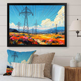 Power Lines Gridscape Serenade I - Architecture Canvas Wall Art