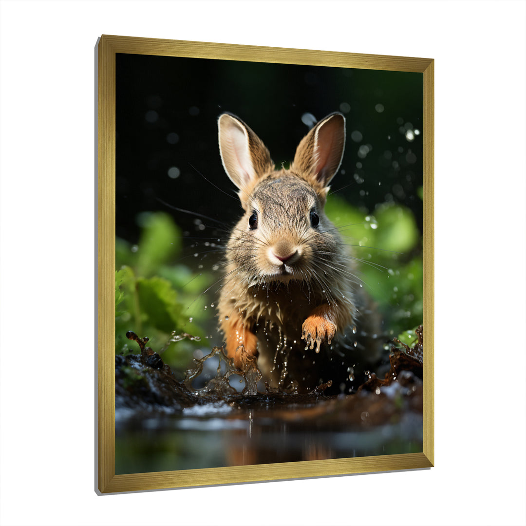 Rabbit Energetic Hopper - Rabbit Canvas Wall Art