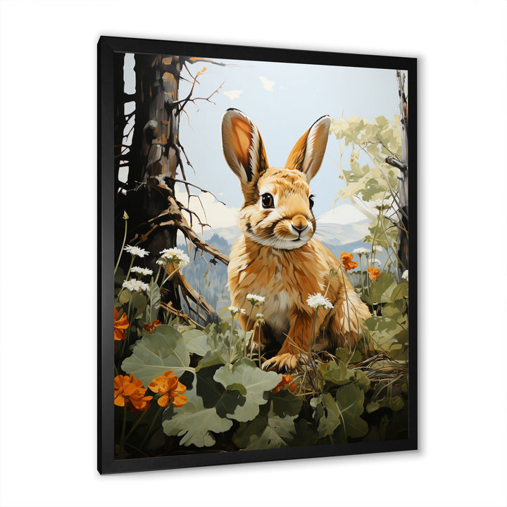 Rabbit Energetic Hopper Pastoral - Rabbit Wall Art Prints