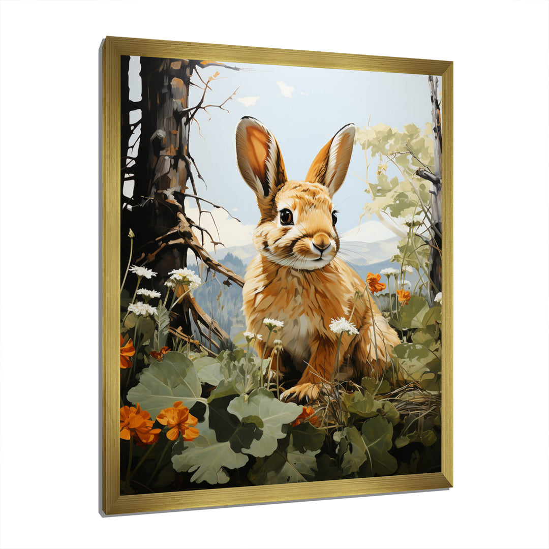 Rabbit Energetic Hopper Pastoral - Rabbit Wall Art Prints