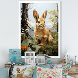 Rabbit Energetic Hopper Pastoral - Rabbit Wall Art Prints