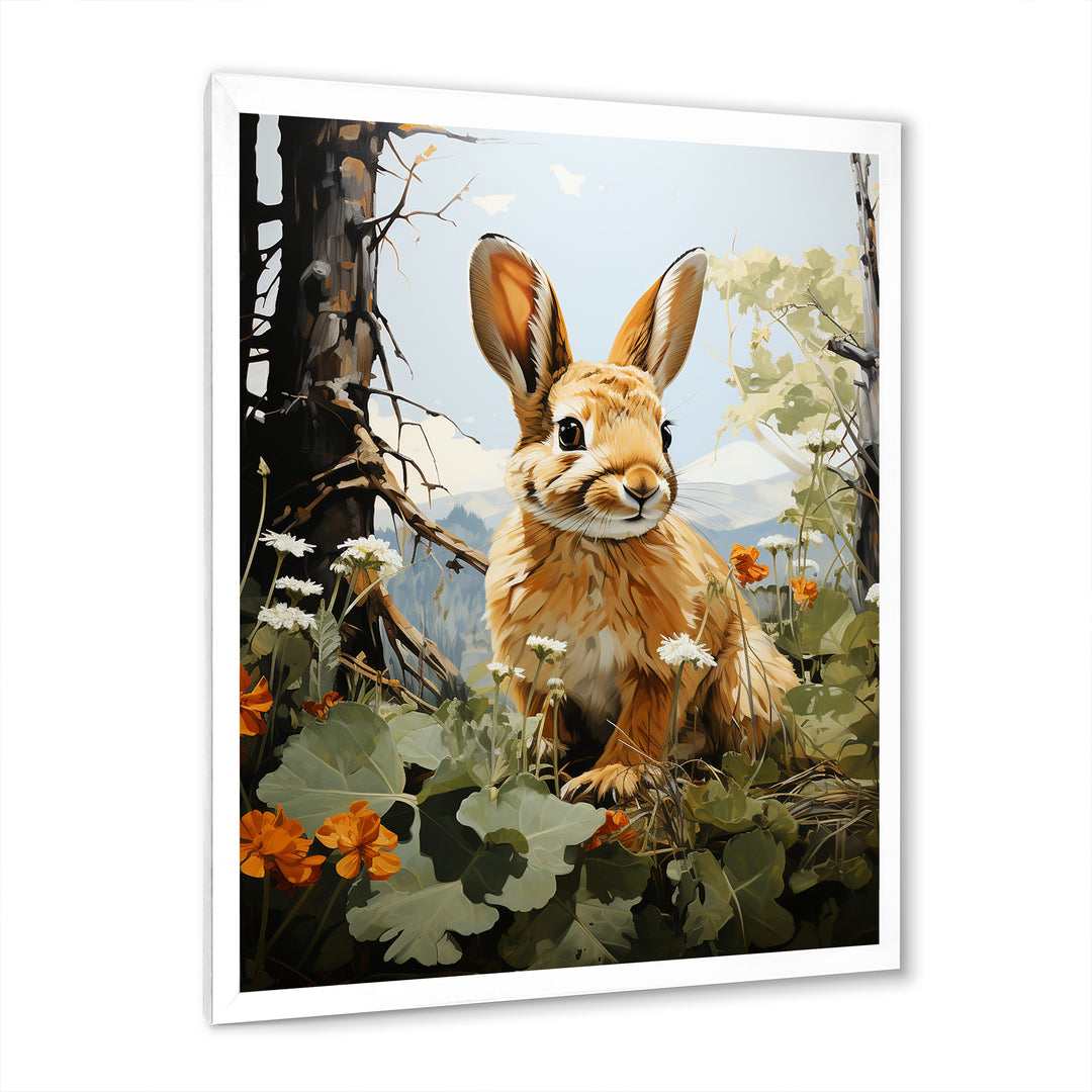 Rabbit Energetic Hopper Pastoral - Rabbit Wall Art Prints