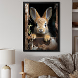 Funny Rabbit Portrait - Rabbit Framed Canvas Art