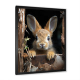 Funny Rabbit Portrait - Rabbit Framed Canvas Art