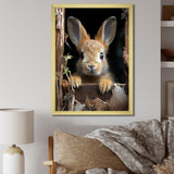 Funny Rabbit Portrait - Rabbit Framed Canvas Art