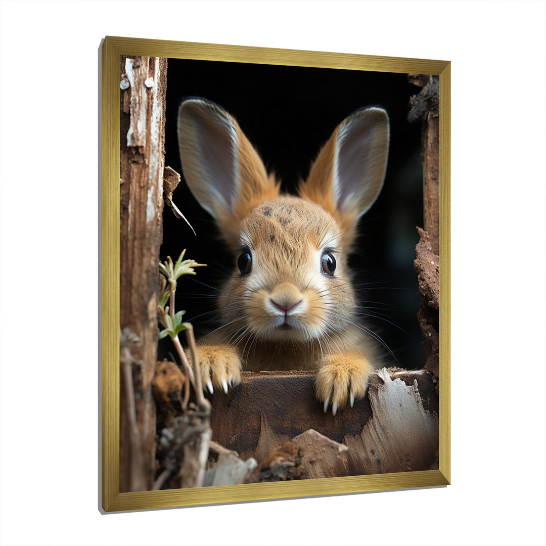 Funny Rabbit Portrait - Rabbit Framed Canvas Art
