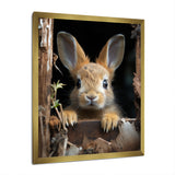 Funny Rabbit Portrait - Rabbit Framed Canvas Art