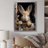 Funny Rabbit Portrait - Rabbit Framed Canvas Art