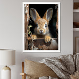 Funny Rabbit Portrait - Rabbit Framed Canvas Art