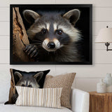 Curious Raccoon III - Animals Canvas Wall Art