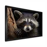 Curious Raccoon III - Animals Canvas Wall Art