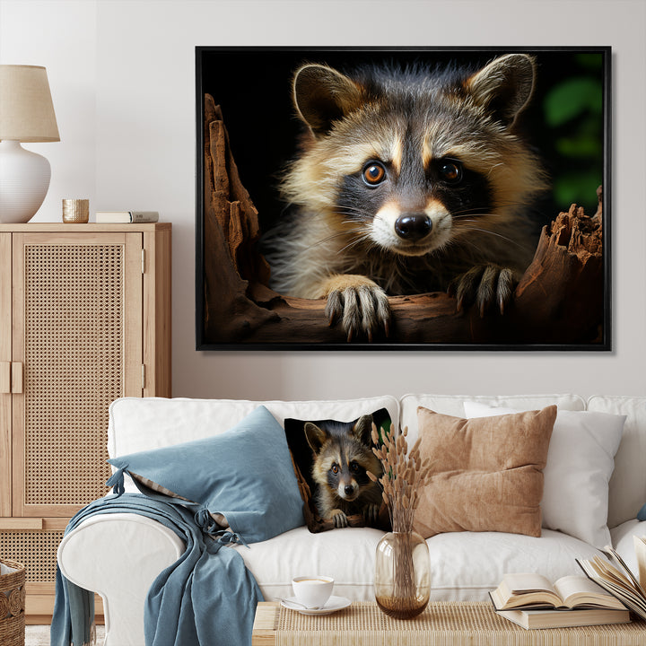 Grey Raccoon Portrait - Raccoon Home Decor Art