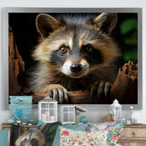 Grey Raccoon Portrait - Raccoon Home Decor Art