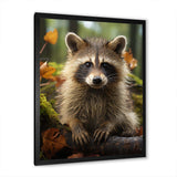 Vibrant Raccoon Portrait III - Animals Canvas Wall Art