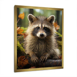 Vibrant Raccoon Portrait III - Animals Canvas Wall Art