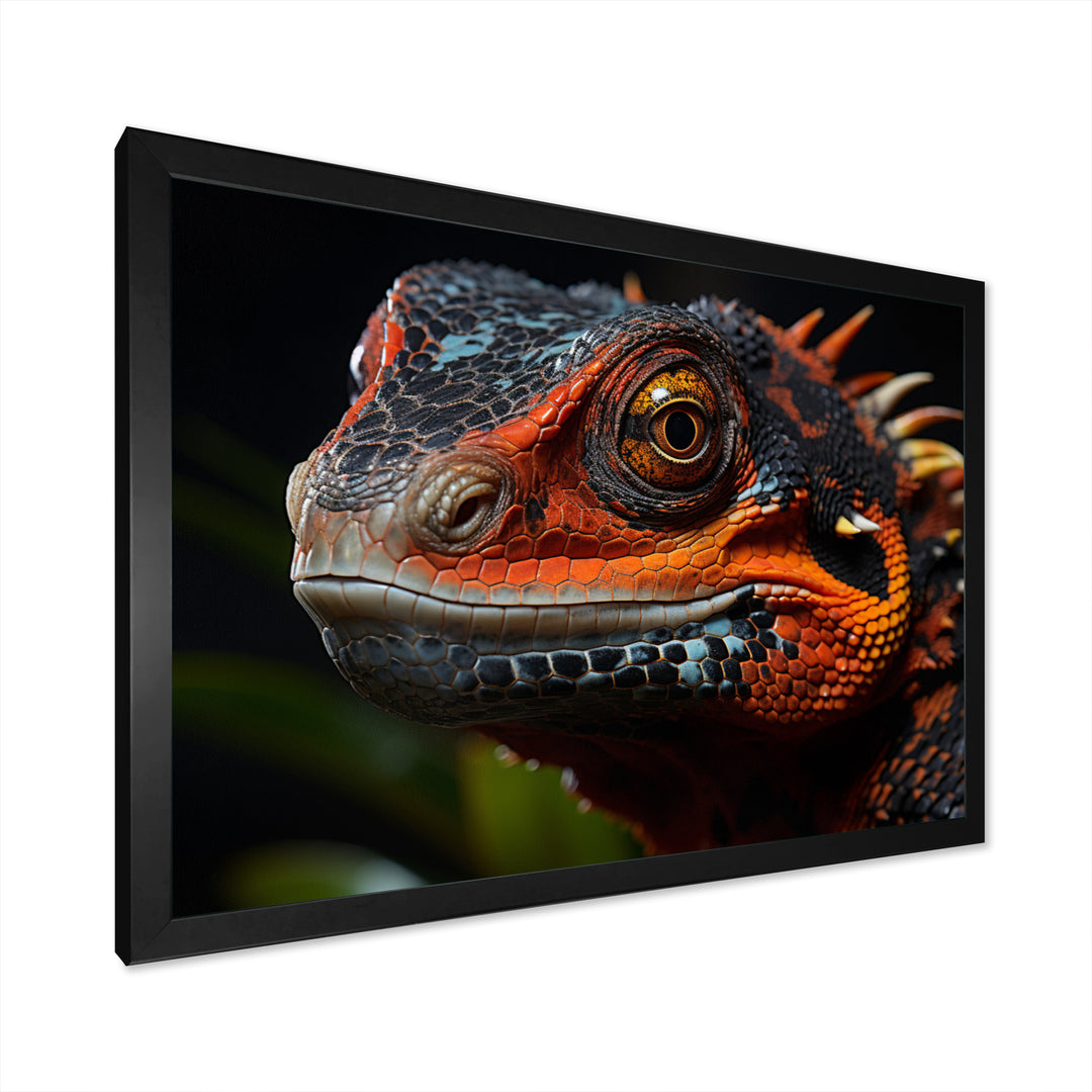 Orange Reptile Amphibian Portrait - Reptile Wall Decor