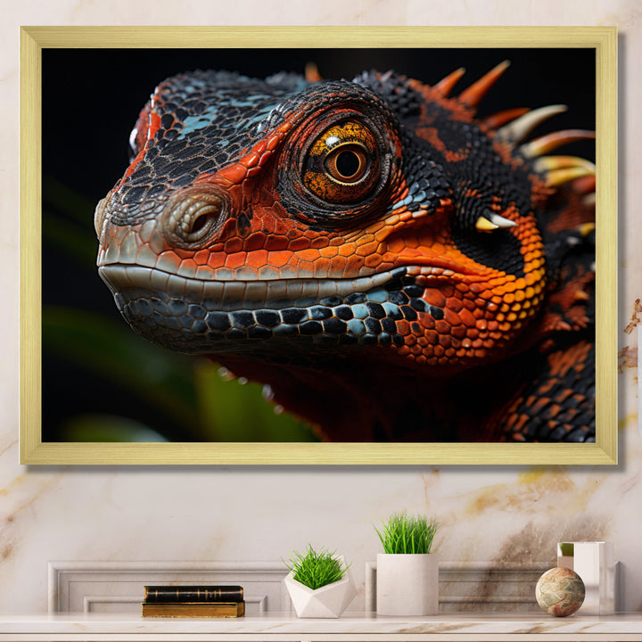 Orange Reptile Amphibian Portrait - Reptile Wall Decor