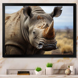 Rhinoceros Monochrome Portrait - Rhinoceros Wall Decor