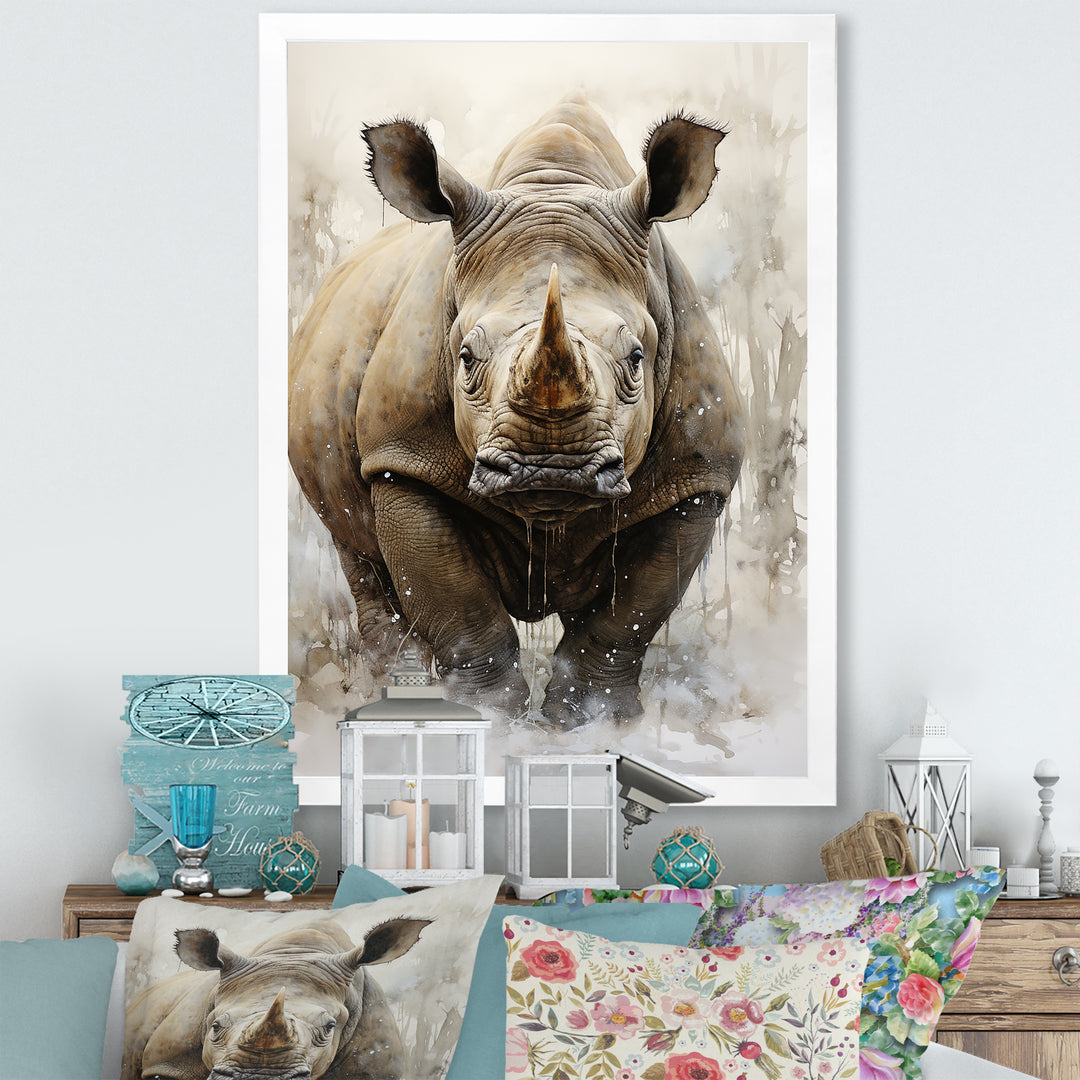 Rhinoceros Majestic Portrait - Gray Rhinoceros Wall Art