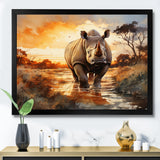 Rhinoceros A Vast Sunset - Rhinoceros Large Canvas Wall Art