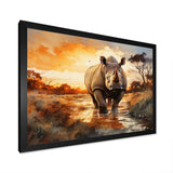 Rhinoceros A Vast Sunset - Rhinoceros Large Canvas Wall Art