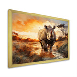 Rhinoceros A Vast Sunset - Rhinoceros Large Canvas Wall Art