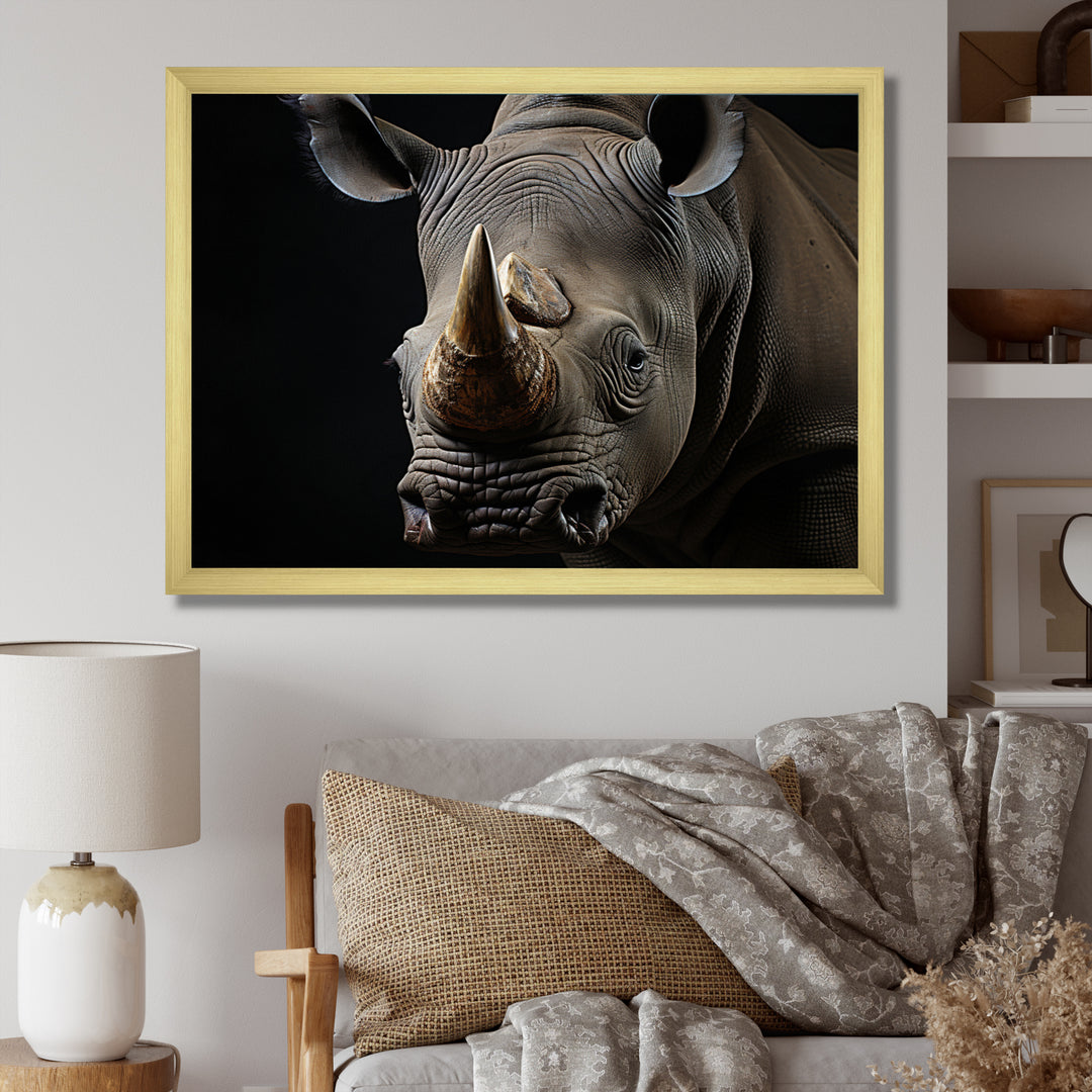 Grey Rhinoceros Portrait - Rhinoceros Home Decor Art