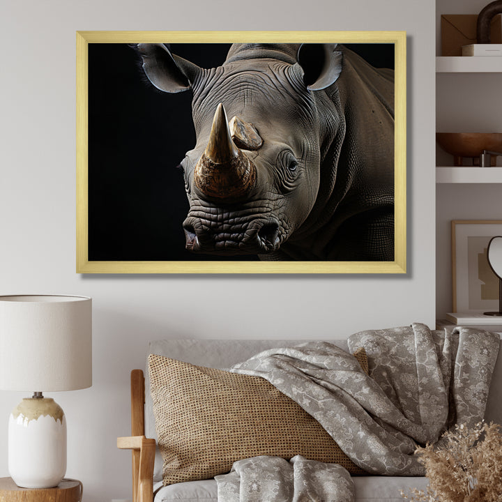 Grey Rhinoceros Portrait - Rhinoceros Home Decor Art