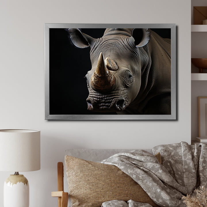 Grey Rhinoceros Portrait - Rhinoceros Home Decor Art