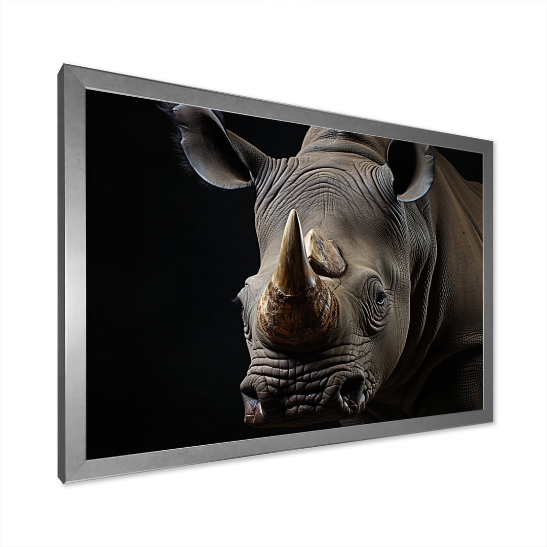 Grey Rhinoceros Portrait - Rhinoceros Home Decor Art