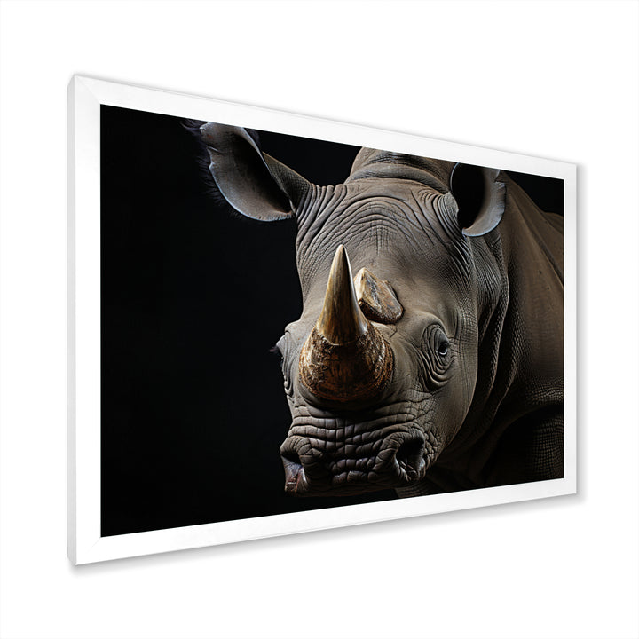 Grey Rhinoceros Portrait - Rhinoceros Home Decor Art