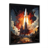 Rocketship Cosmic Ascent I - Rocketship Canvas Wall Art