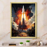 Rocketship Cosmic Ascent I - Rocketship Canvas Wall Art