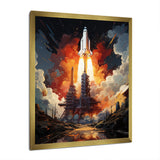 Rocketship Cosmic Ascent I - Rocketship Canvas Wall Art