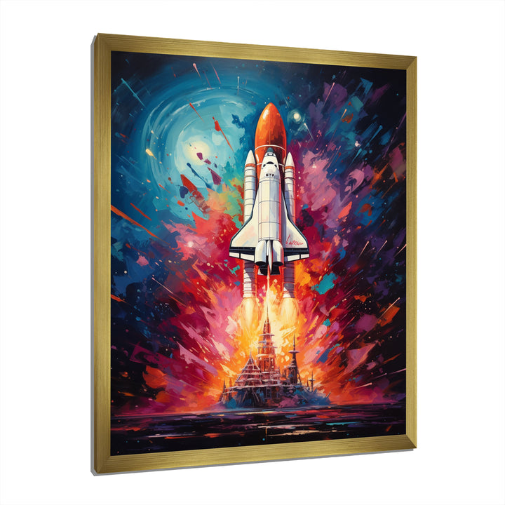 Rocketship Resonance - Rocketship Canvas Wall Art