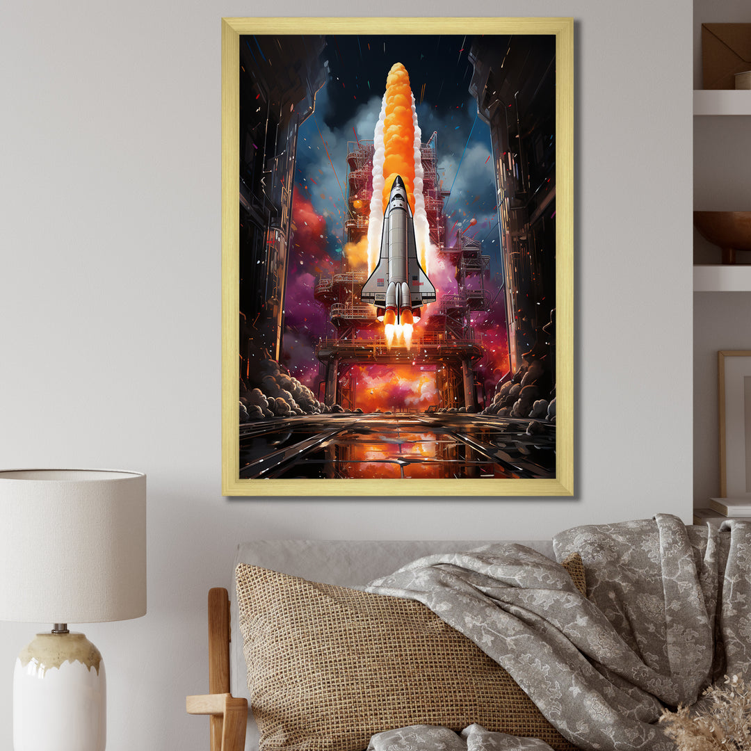 Rocketship Rhythm I - Rocketship Canvas Wall Art