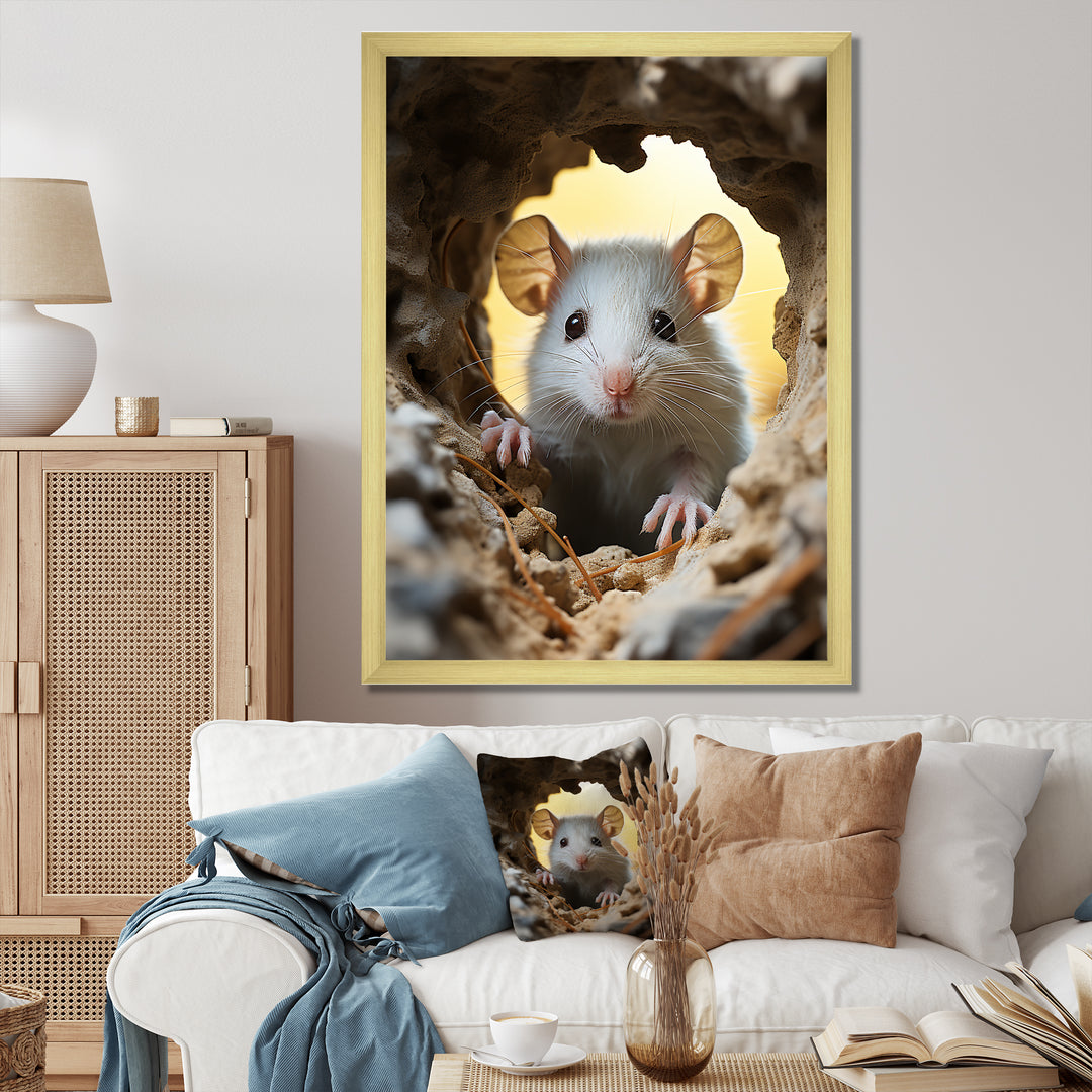 Cute White Rodent - Rodent Bedroom Wall Art