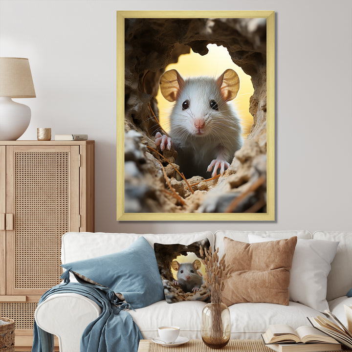 Cute White Rodent - Rodent Bedroom Wall Art