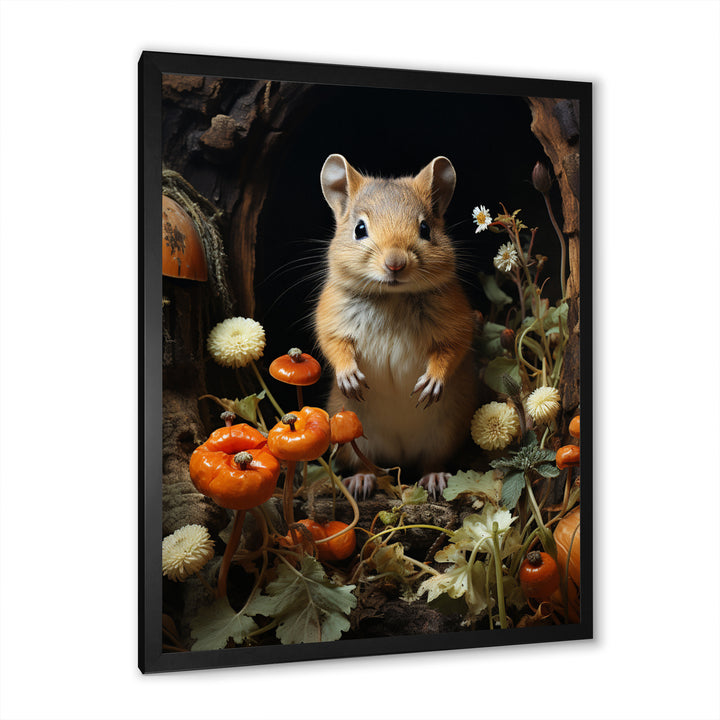 Cute Rodent In Flowers - Rodent Wall Decor